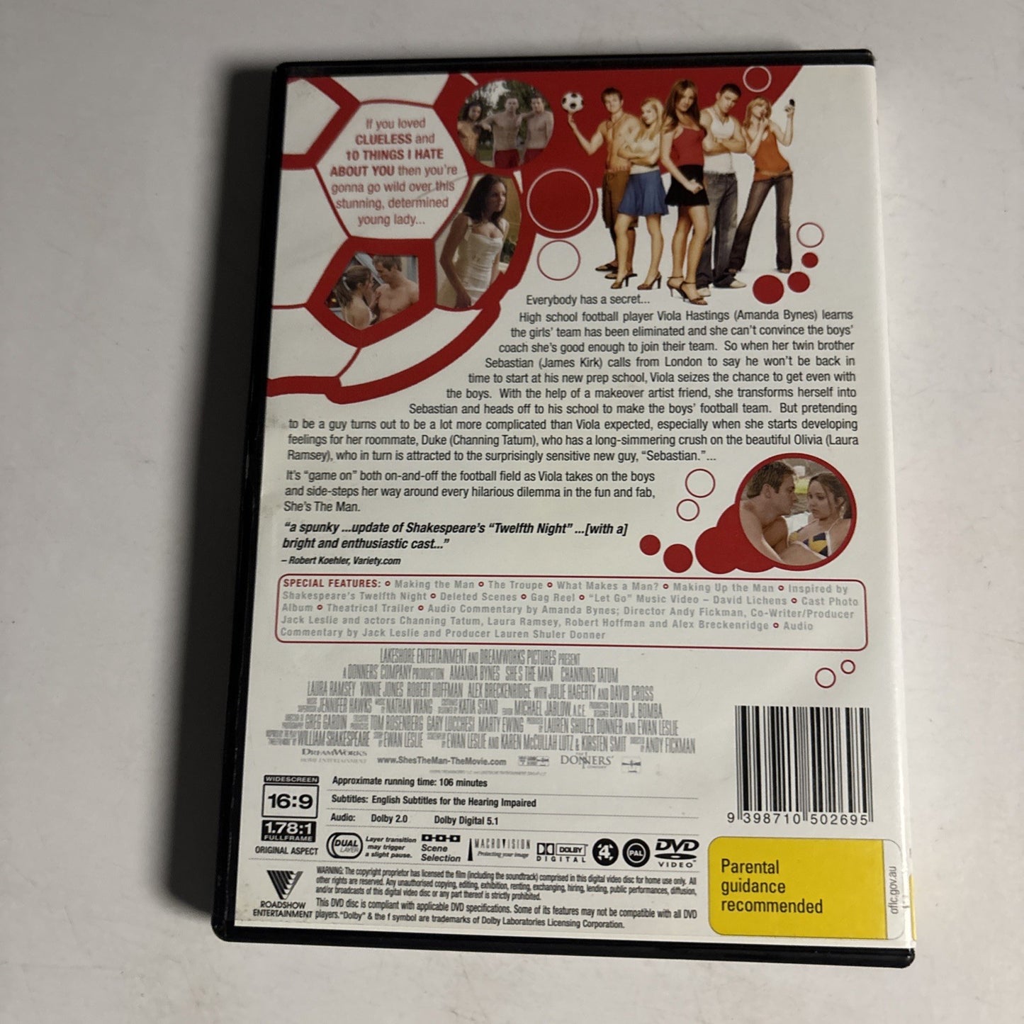 She's The Man (DVD, 2006) Amanda Bynes  Region 4