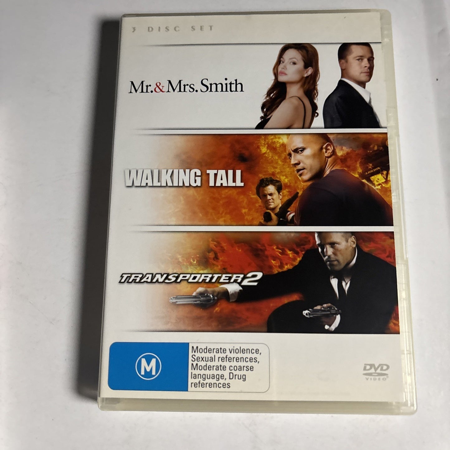 Mr. & Mrs. Smith / Walking Tall / Transporter 2 (DVD, 3-Disc) Region 4