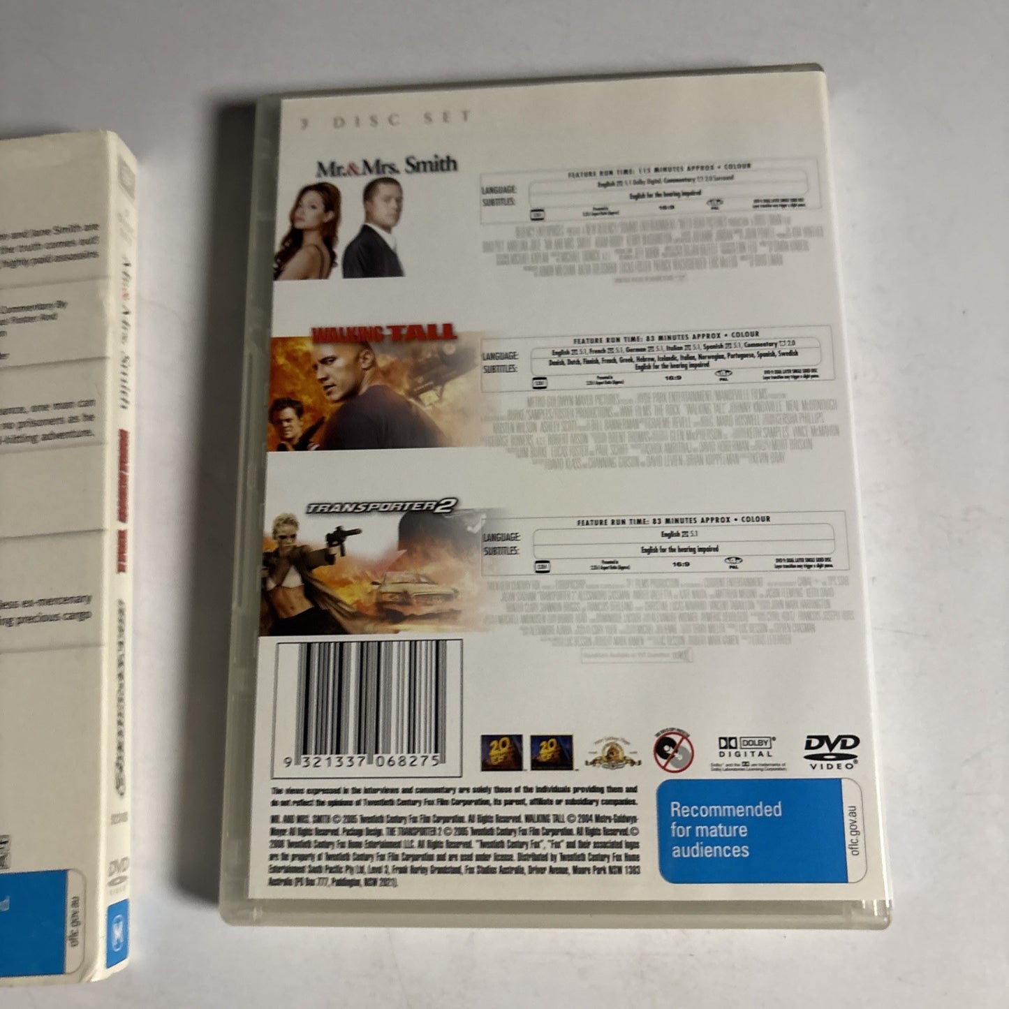 Mr. & Mrs. Smith / Walking Tall / Transporter 2 (DVD, 3-Disc) Region 4
