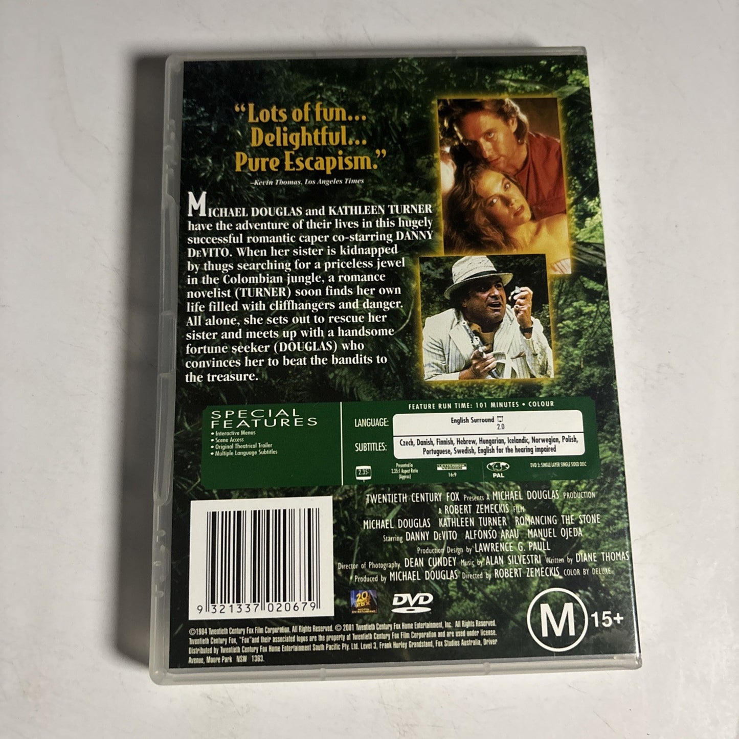 Romancing The Stone (DVD, 1984) Michael Douglas, Kathleen Turner Region 4 NEW