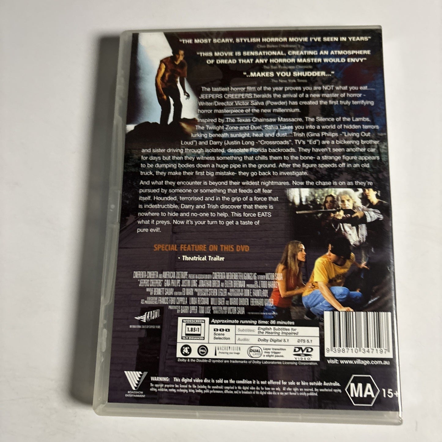 Jeepers Creepers (DVD, 2001) Region 4