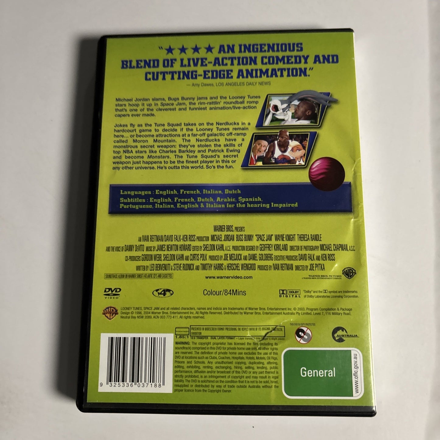 Space Jam (Special Edition, DVD, 1996) Michael Jordan Region 4