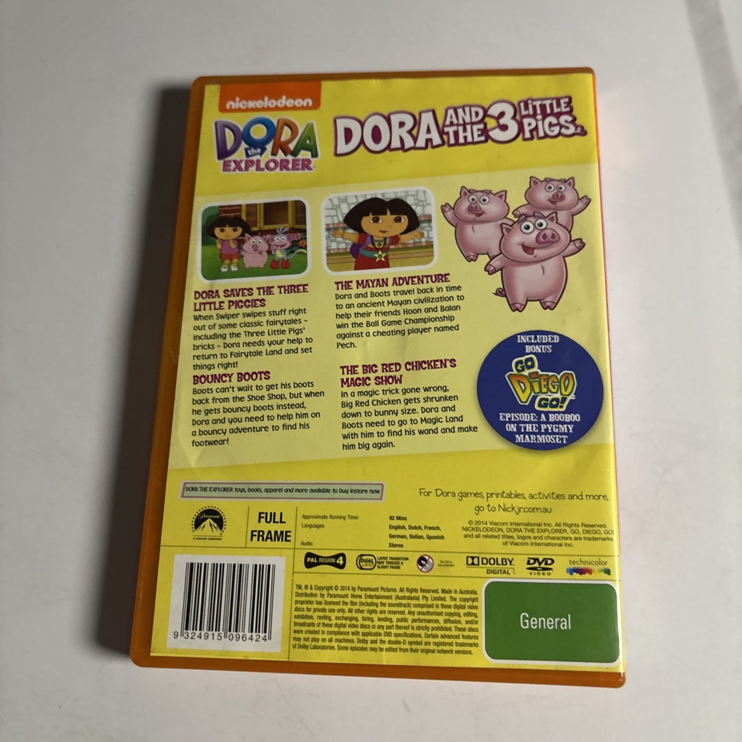 Dora The Explorer And The 3 Little Pigs (DVD, 2014) Animation Region 4