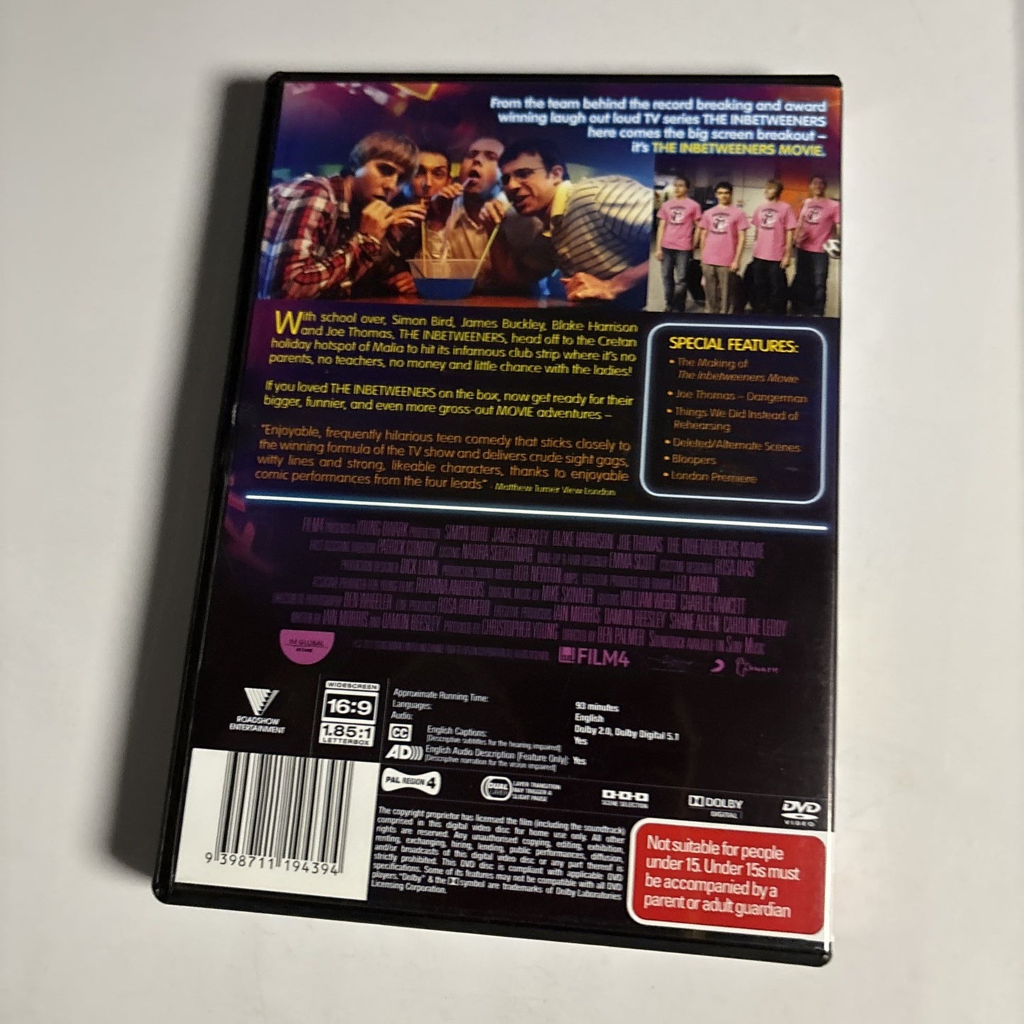 The Inbetweeners Movie (DVD, 2011, 2-Disc) Region 4