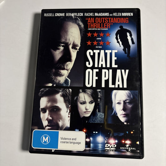State Of Play (DVD, 2009) Russell Crowe, Ben Affleck Region 4 &2