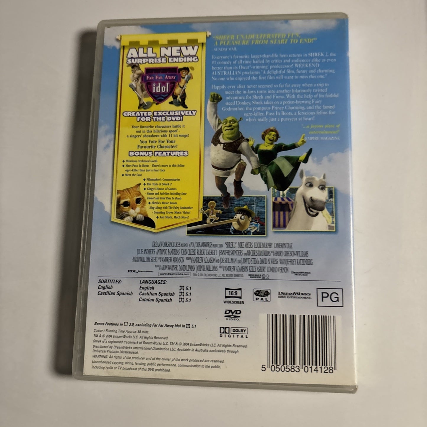 Shrek 2 (DVD, 2007) Dreamworks Animated Film Region 4 &2