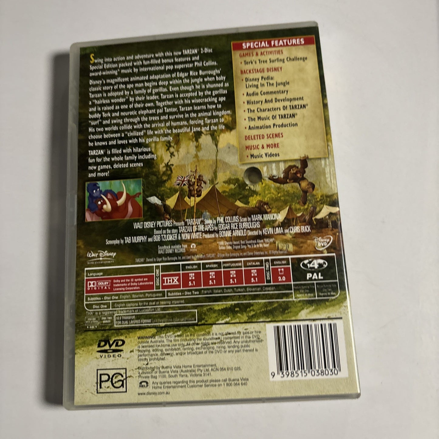 Tarzan (Special Edition, DVD, 1999) Disney Region 4 NEW