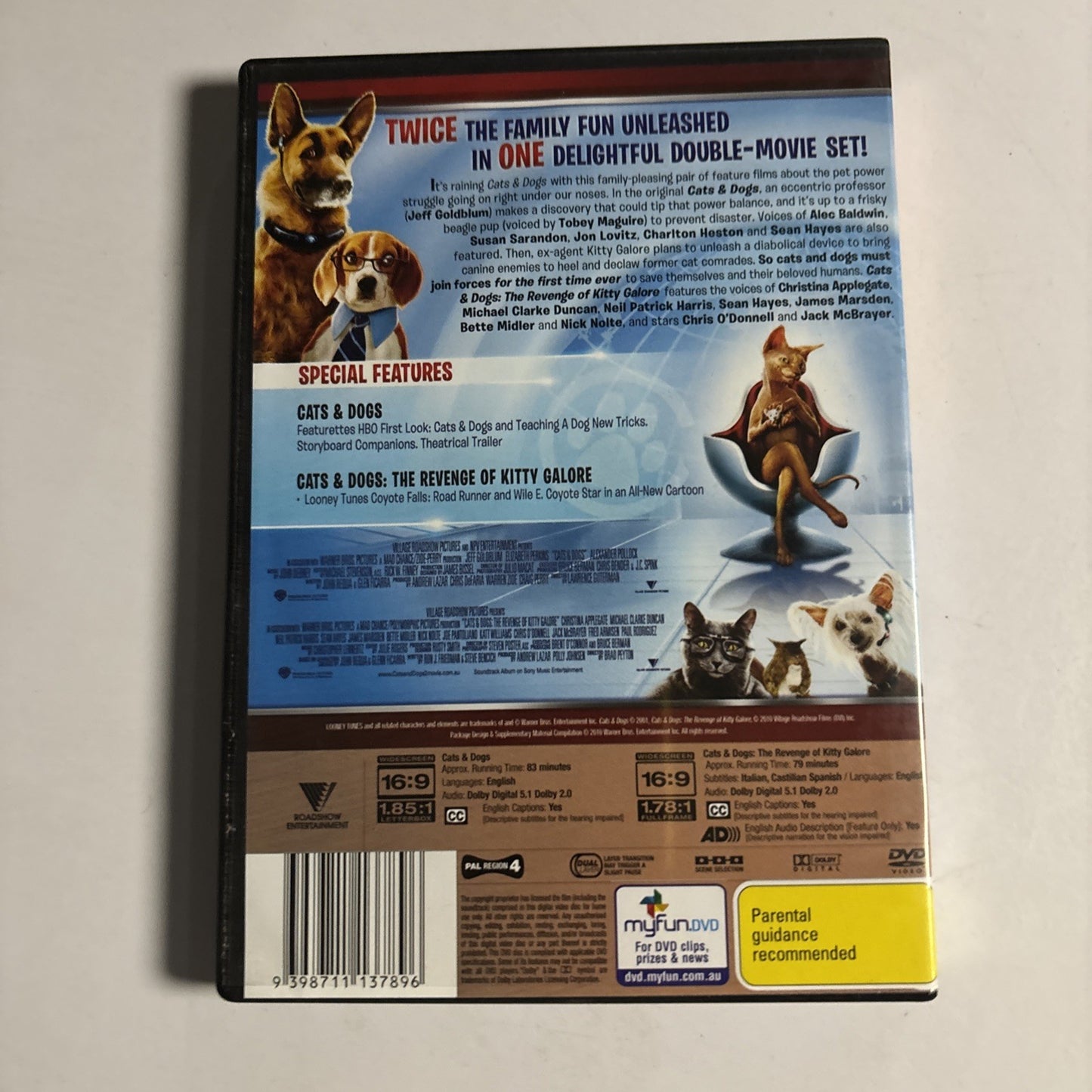 Cats & Dogs / Cats & Dogs - The Revenge of Kitty Galore (DVD, 2010) Region 4