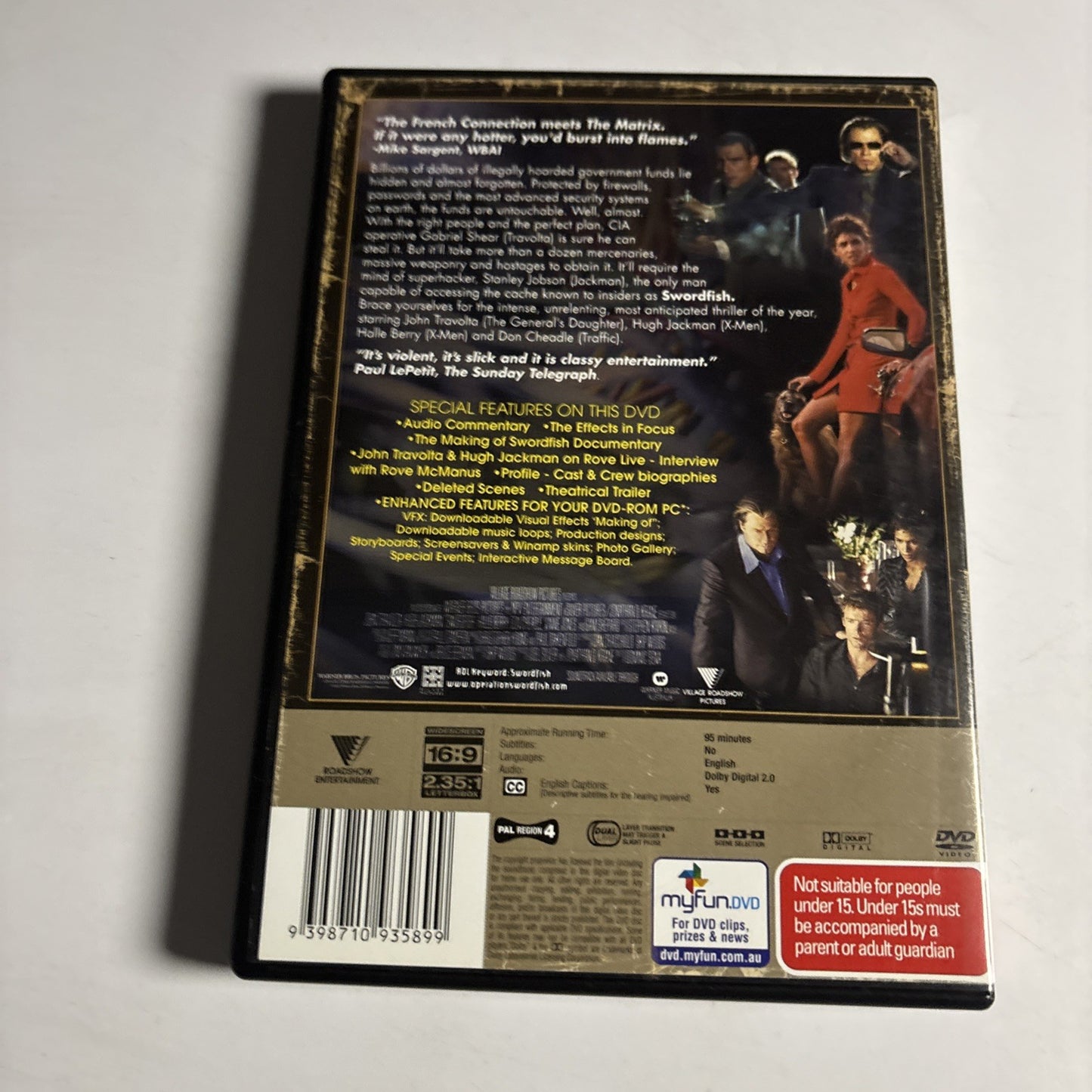 Swordfish (DVD, 2001) John Travolta, High Jackman, Halle Berry Region 4