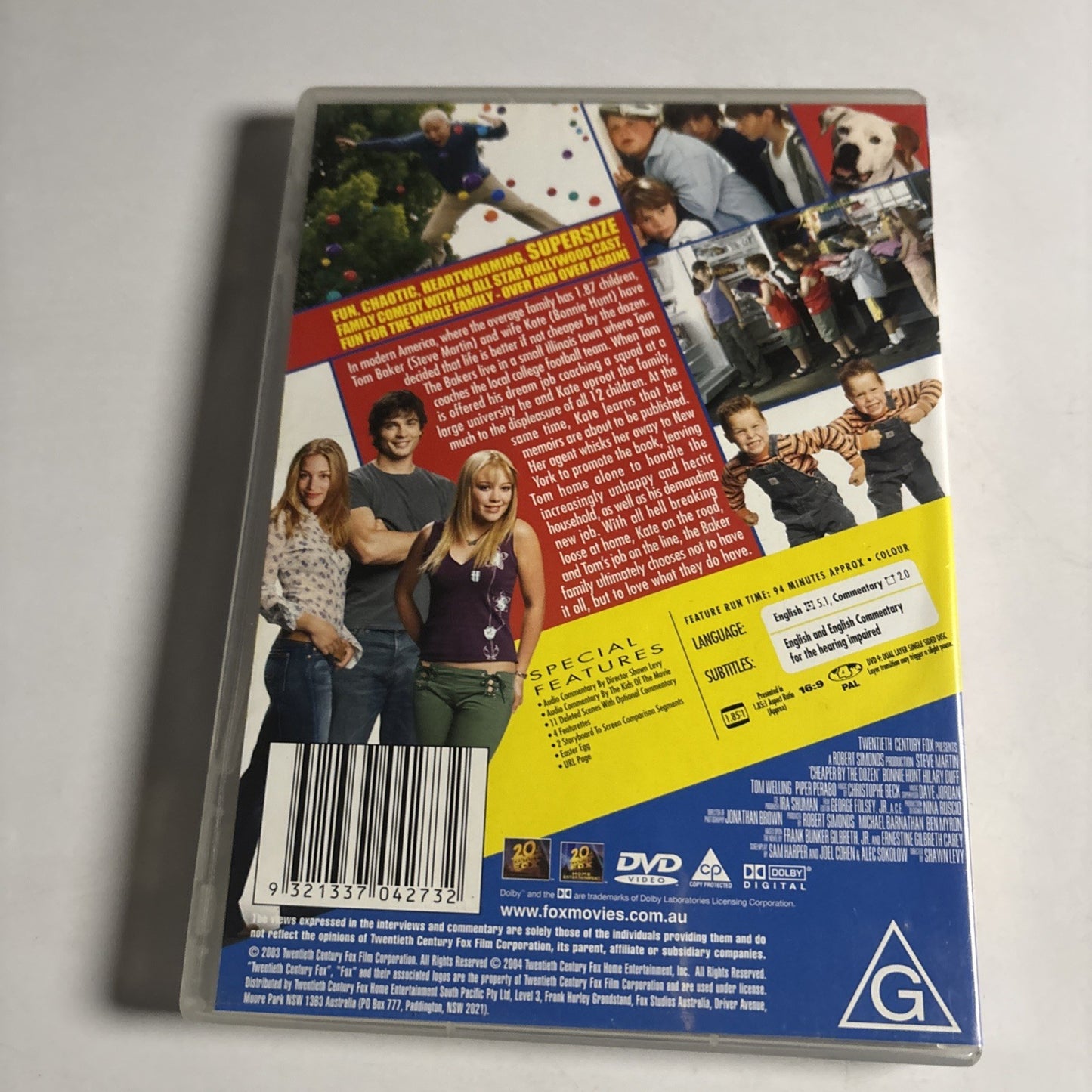 Cheaper By The Dozen (DVD, 2004) Steve Martin, Hilary Duff Region 4