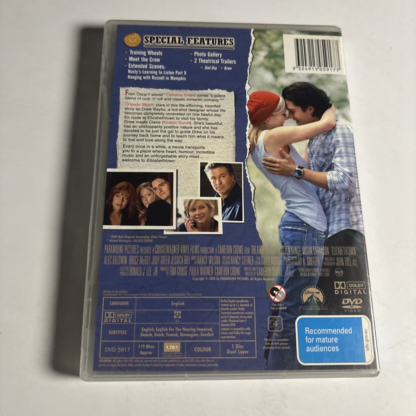 Elizabethtown (DVD, 2005) Orlando Bloom, Kirsten Dunst  Region 4
