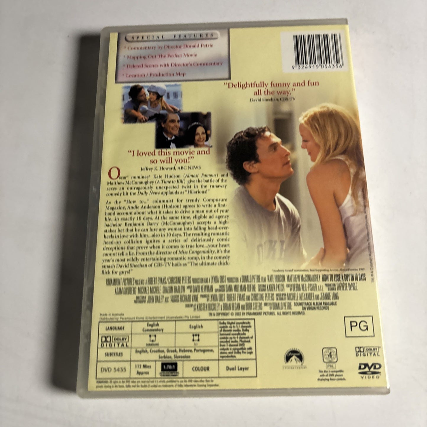 How To Lose A Guy In 10 Days (DVD, 2002) Matthew McConaughey Region 4