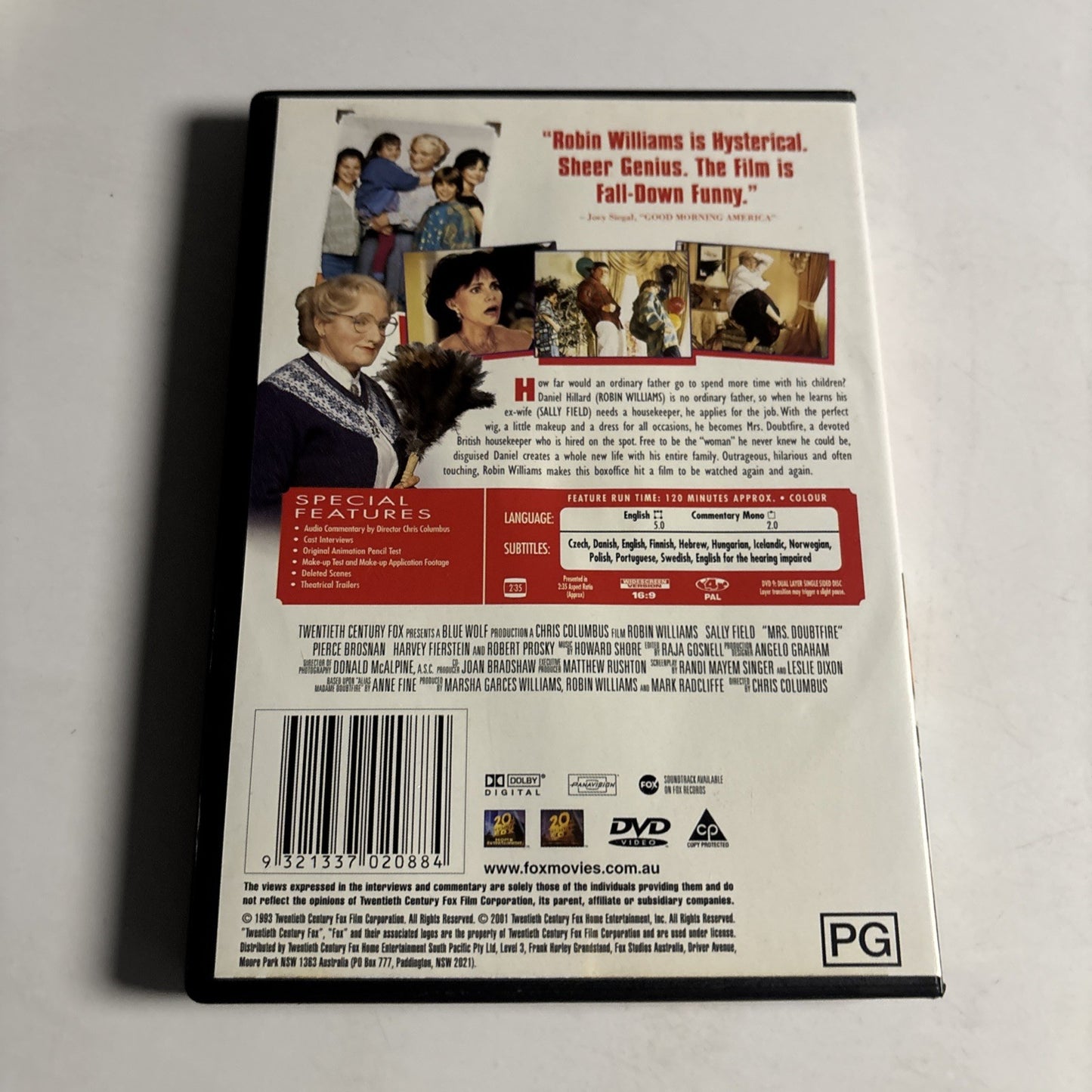 Mrs Doubtfire (DVD, 1993) Robin Williams, Sally Field Region 4