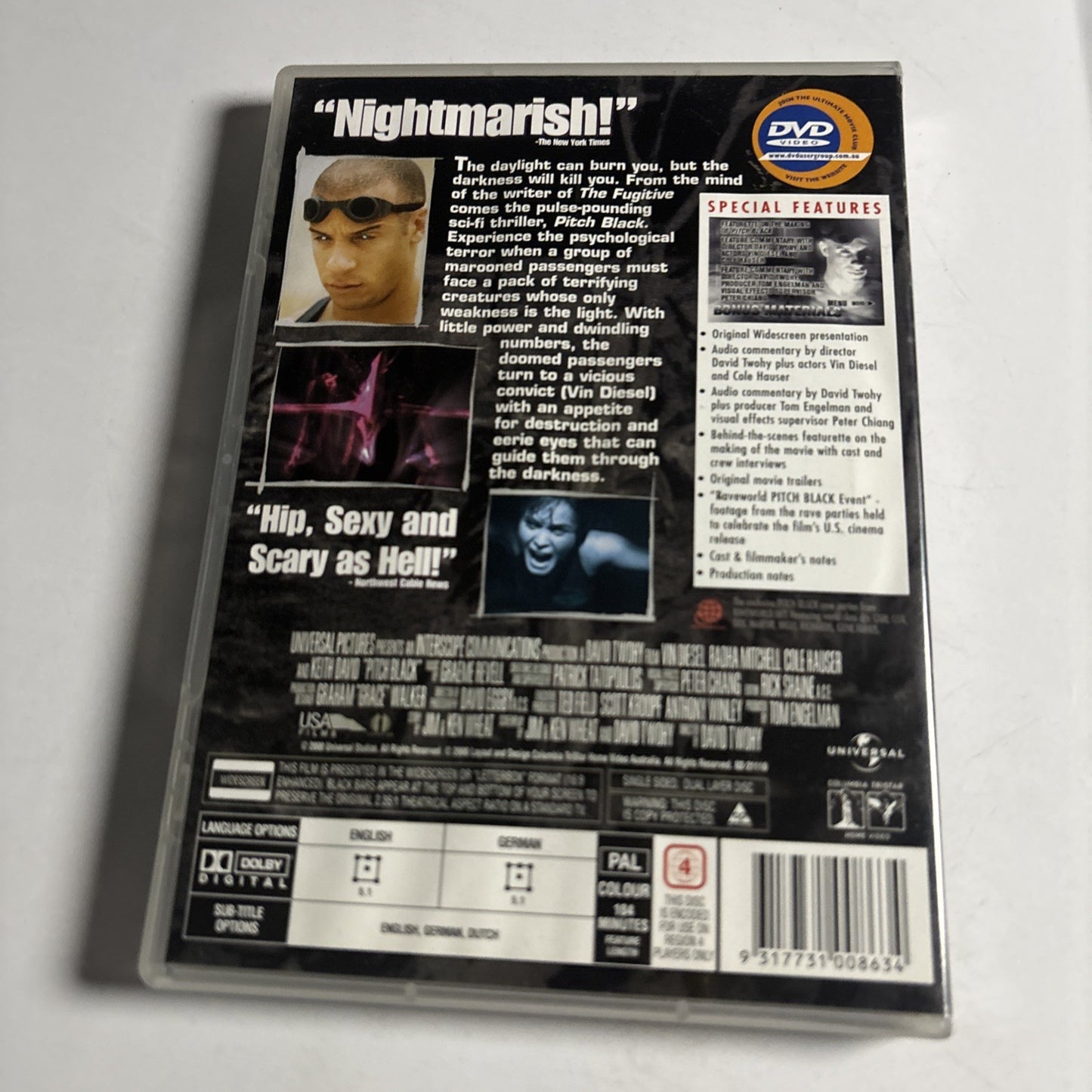 Pitch Black (DVD, 2000) Vin Diesel Region 4