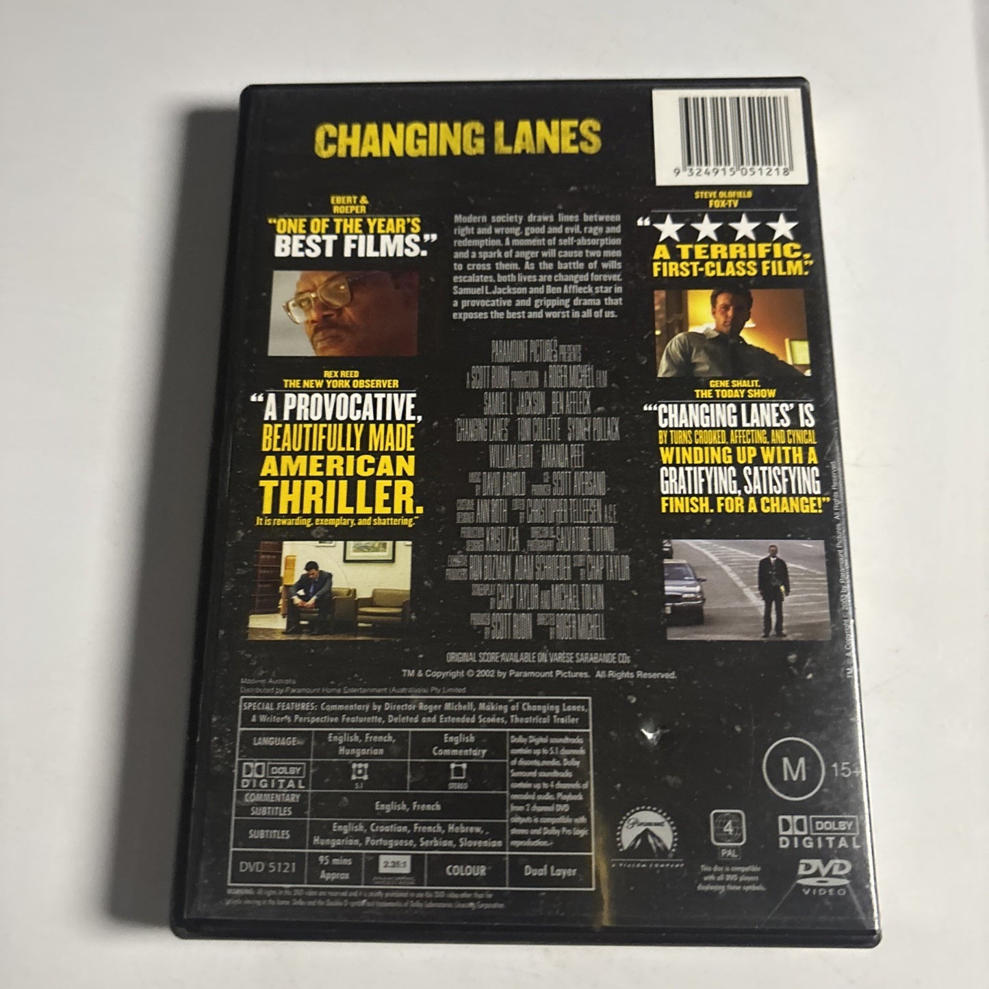Changing Lanes (DVD, 2002) Samuel L Jackson, Ben Affleck Region 4