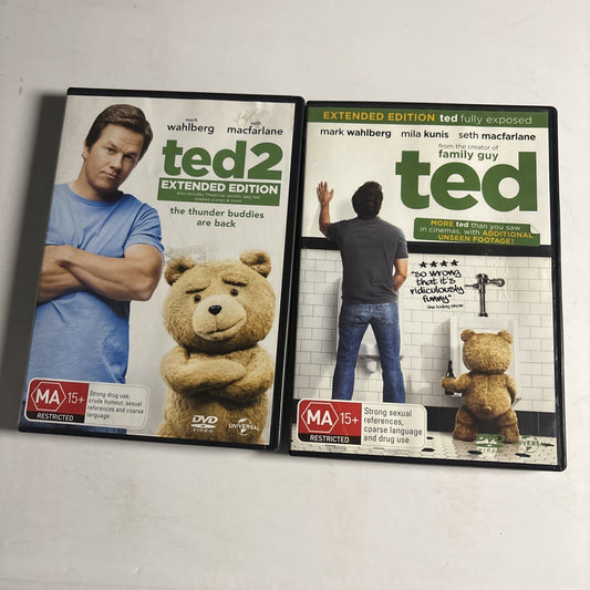 Ted / Ted 2 Extended Edition (DVD, 2015) Mark Wahlberg Region 4 &2