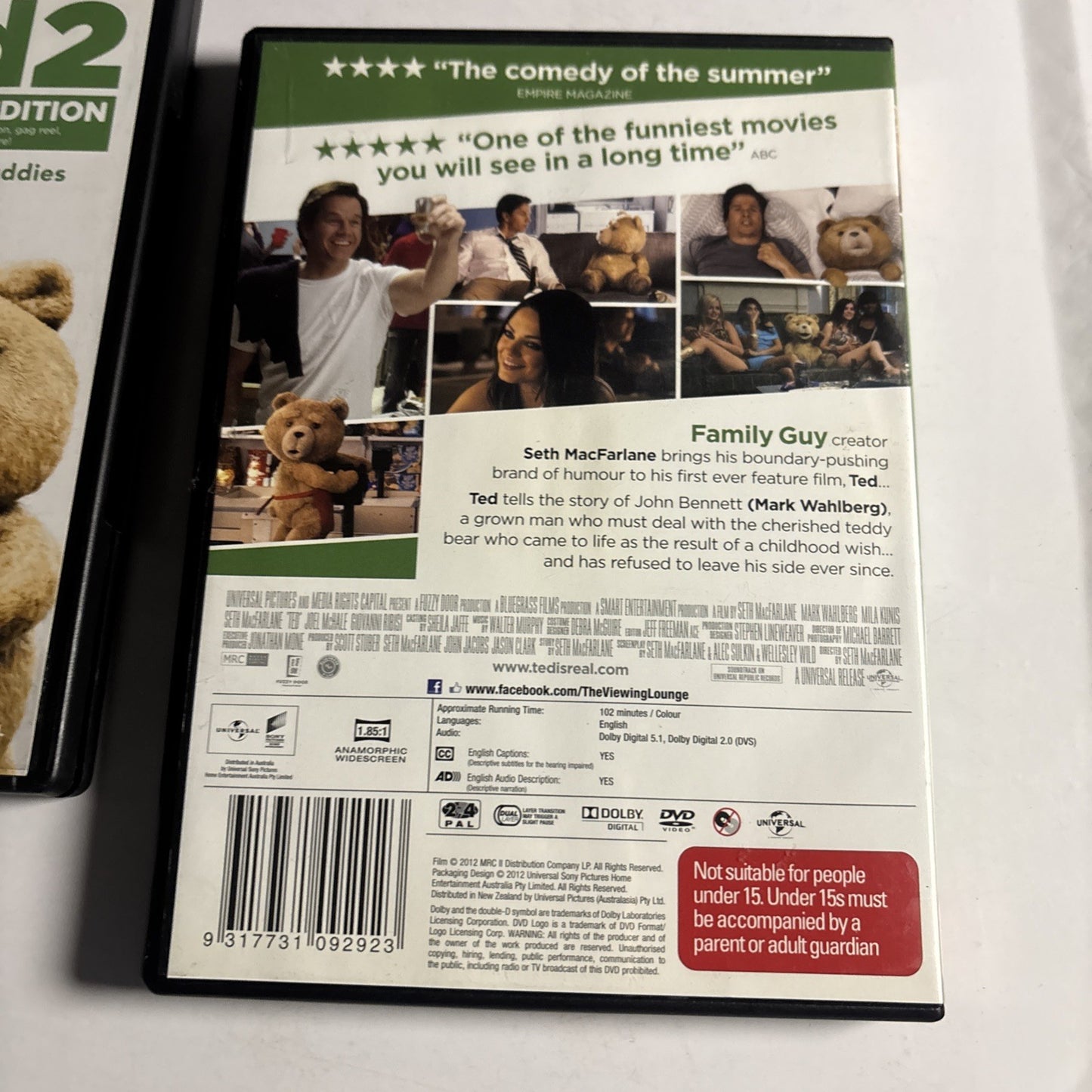Ted / Ted 2 Extended Edition (DVD, 2015) Mark Wahlberg Region 4 &2