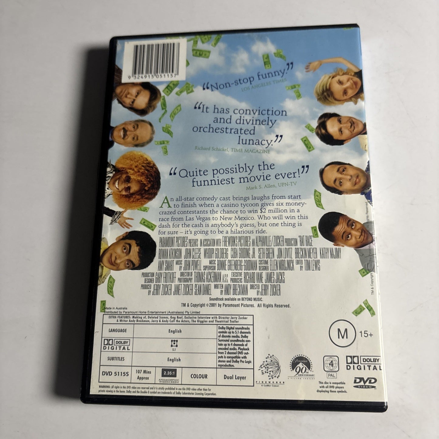 Rat Race (DVD, 2001) Rowan Atkinson, John Cleese, Seth Green Region 4