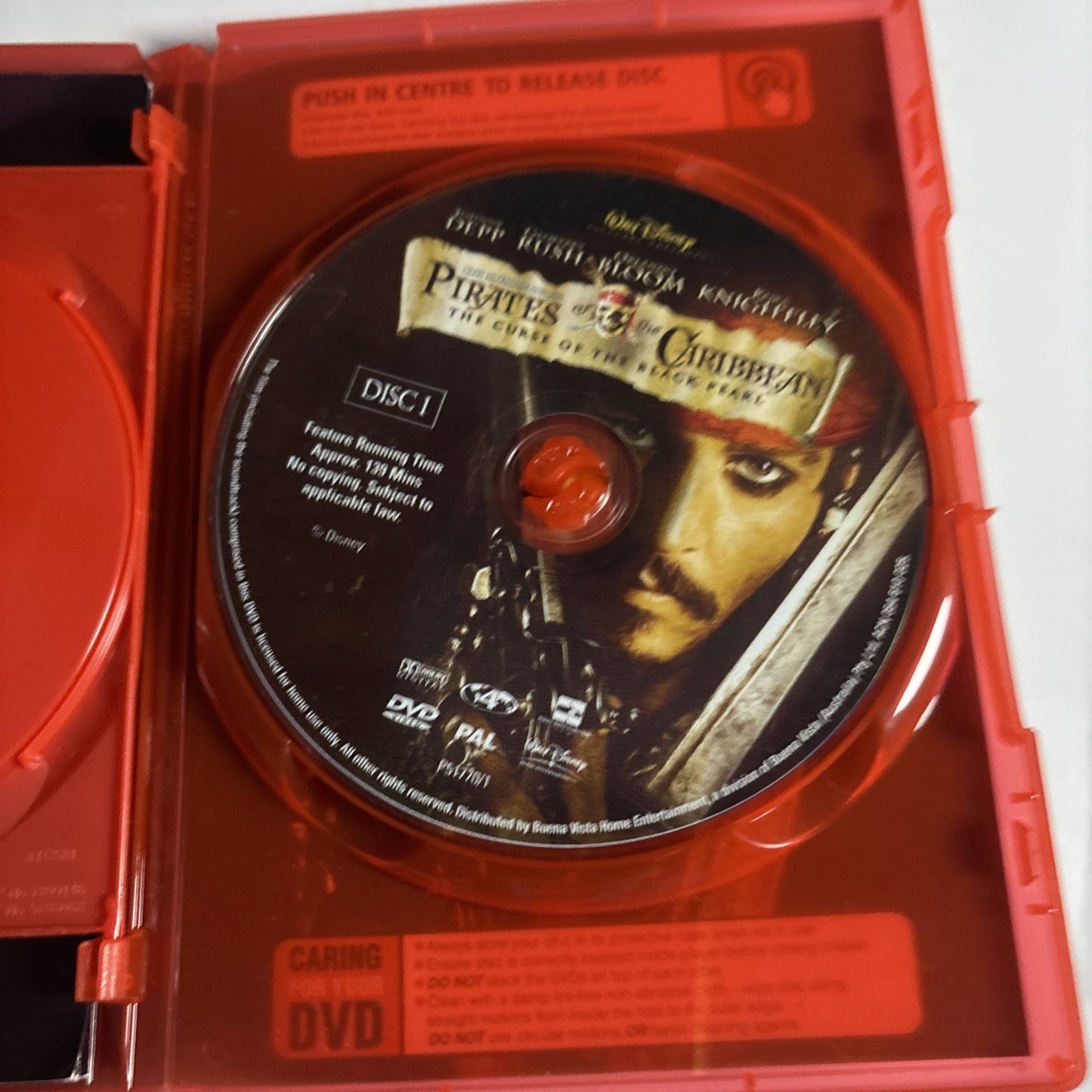 Pirates of the Caribbean: The Curse Of The Black Pearl (DVD, 2003) Region 4