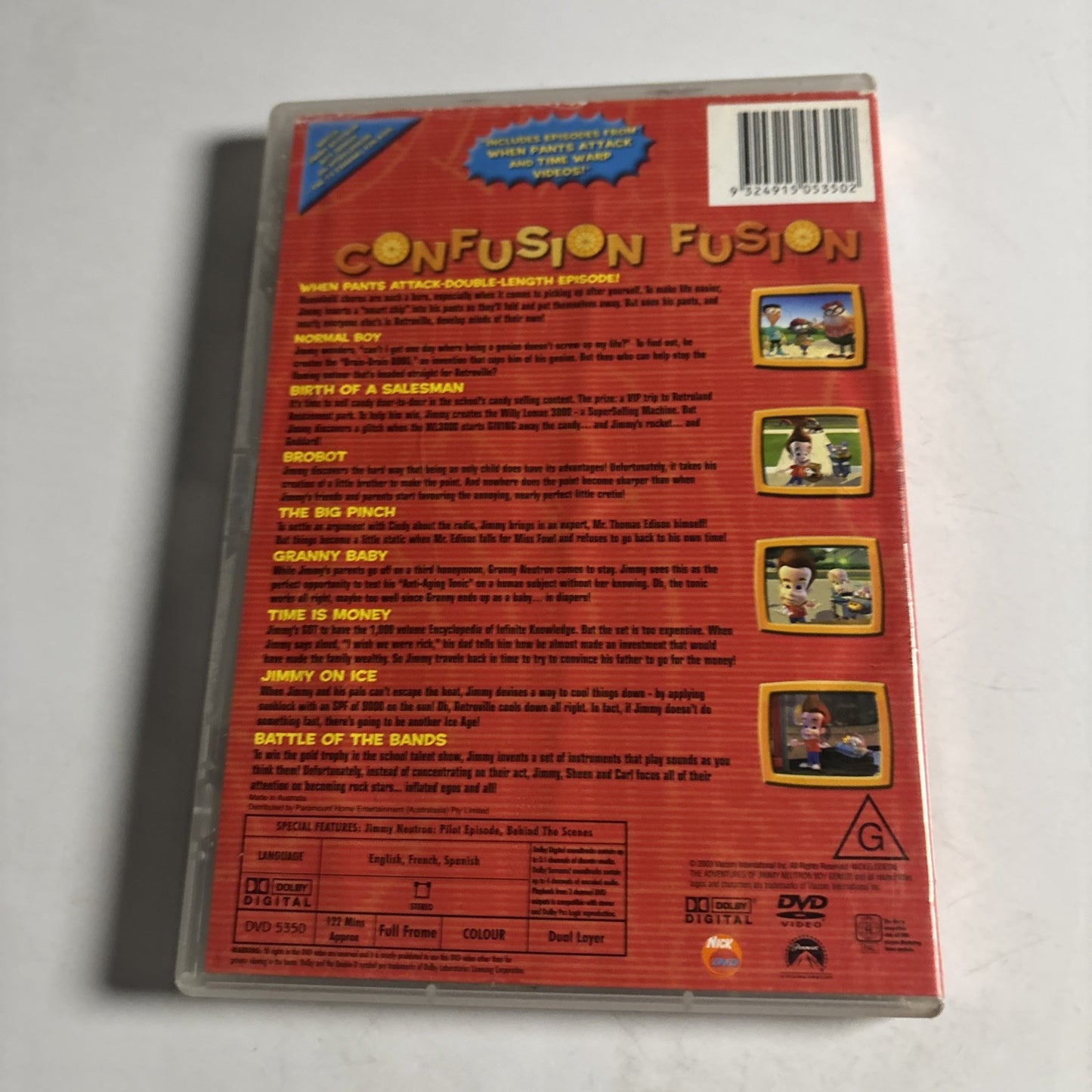 Jimmy Neutron: Confusion Fusion (DVD, 2003) Animation Region 4
