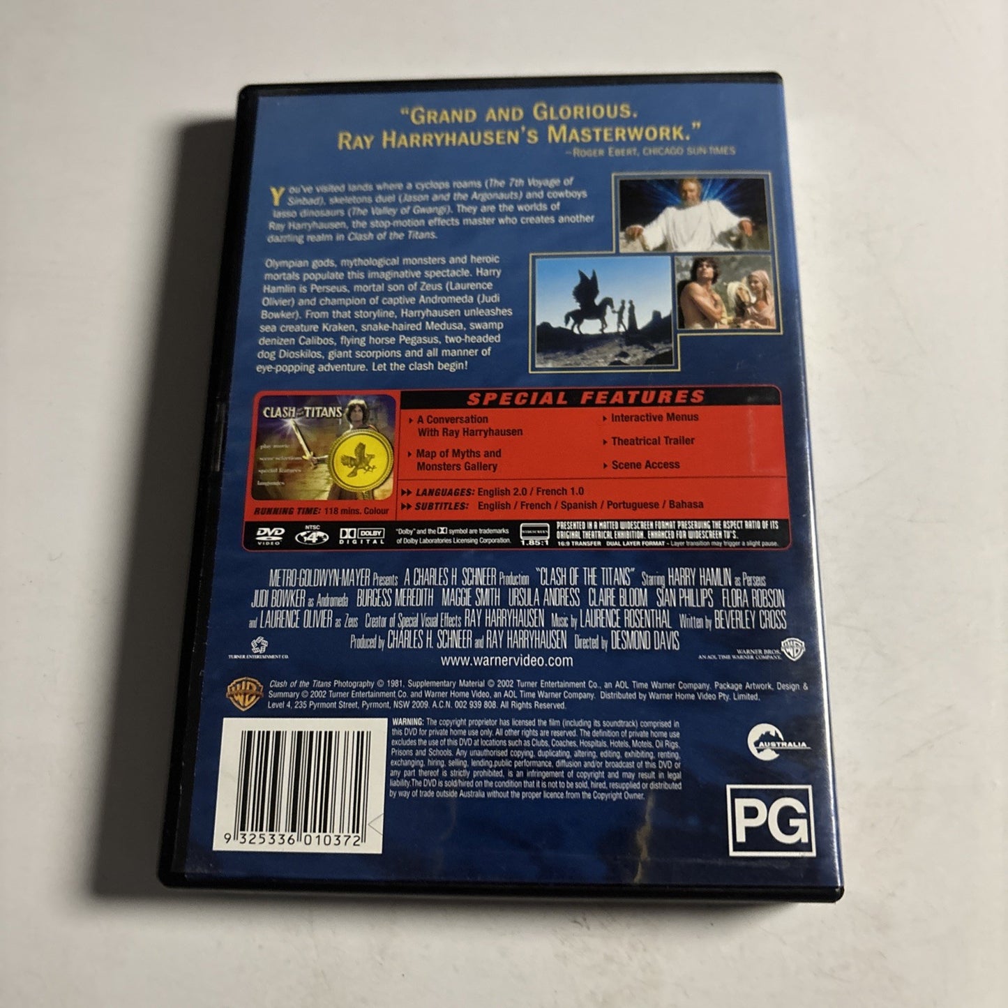 Clash Of The Titans (DVD, 1981) Laurence Oliver Region 4 NEW