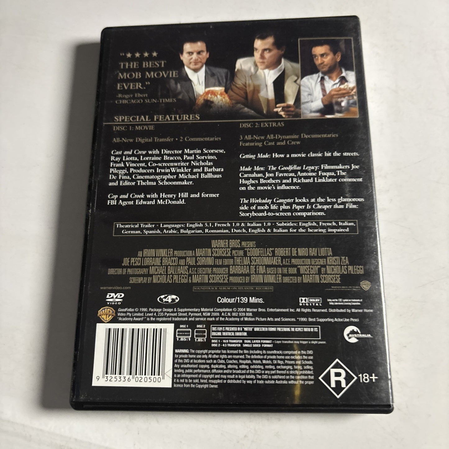 Goodfellas (Special Edition, DVD, 1990) Robert De Niro, Joe Pesci Region 4
