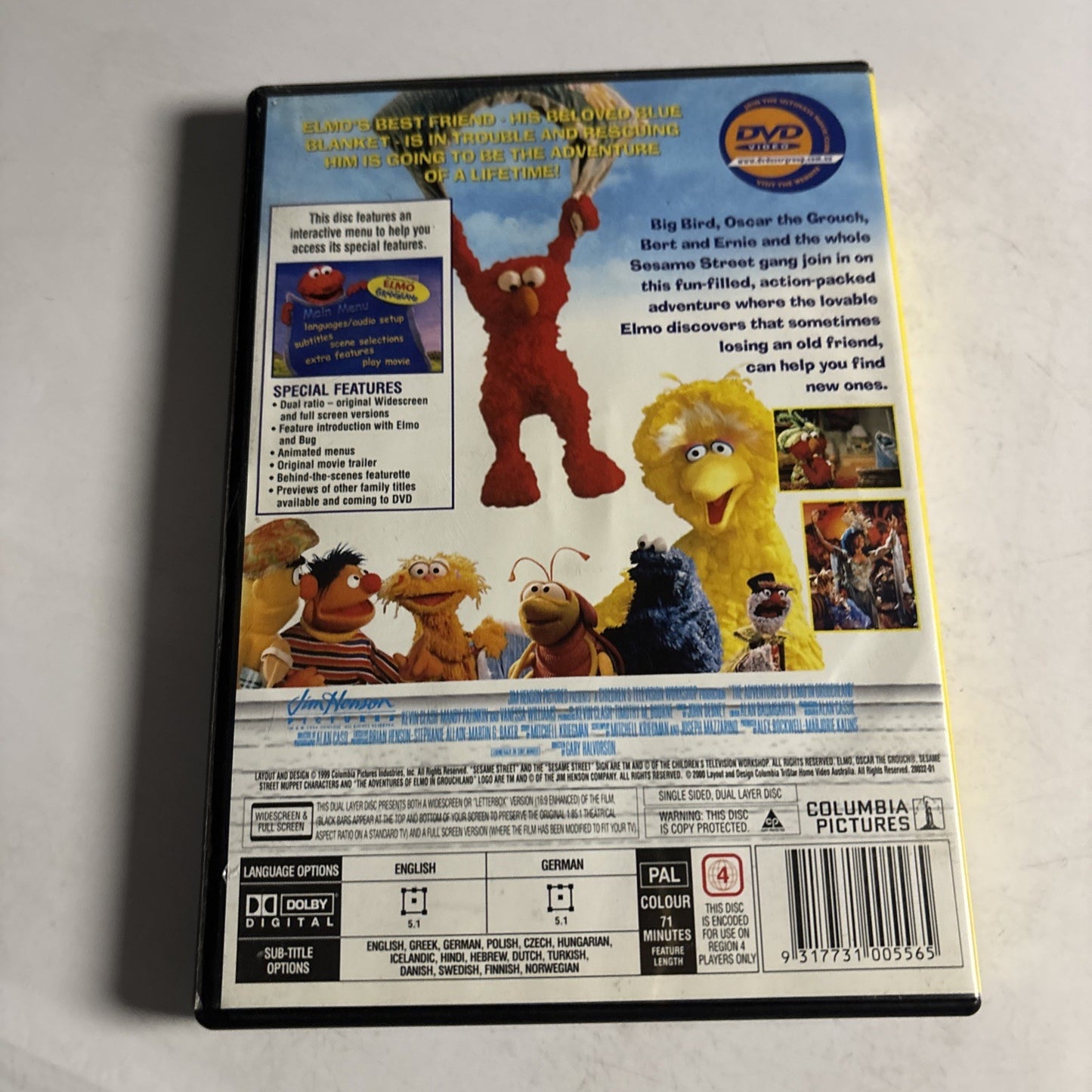 Adventures Of Elmo In Grouchland (DVD, 1999) Region 4