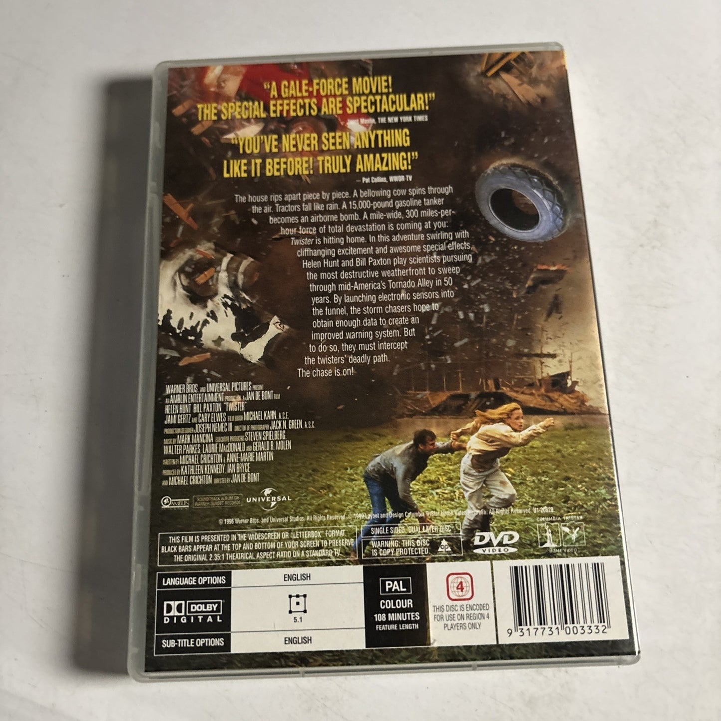 Twister (DVD, 1996) Bill Paxton, Helen Hunt Region 4