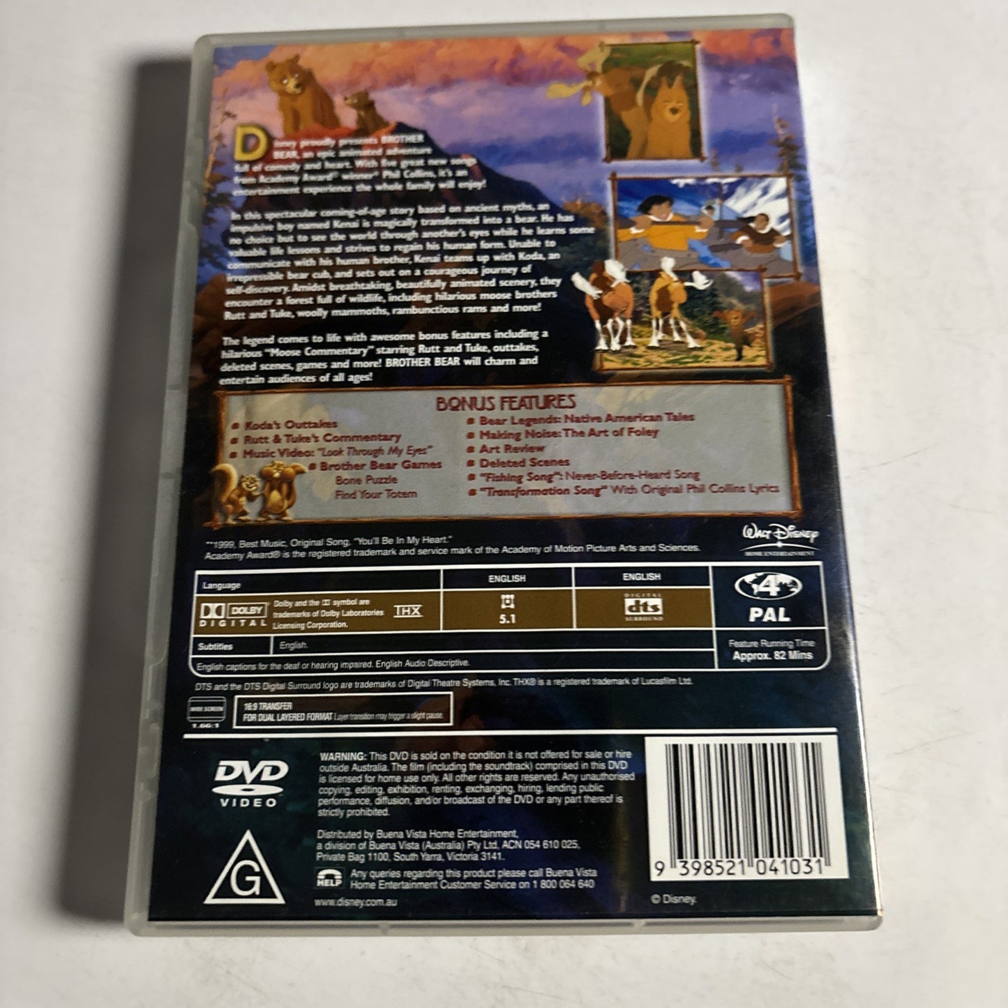 Brother Bear (DVD, 2004) Disney Animated Film Region 4