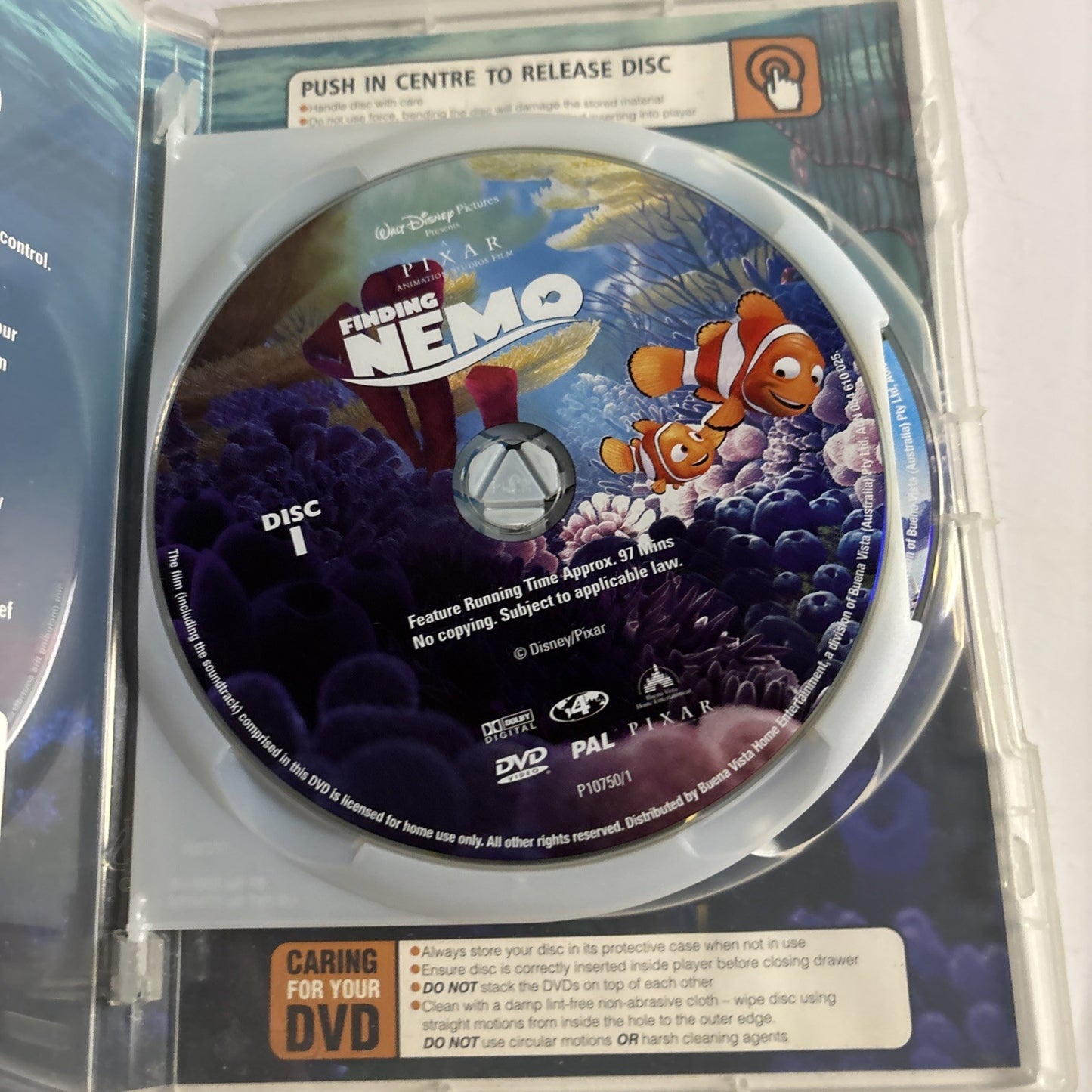 Finding Nemo (DVD, 2003) Ellen DeGeneres Region 4