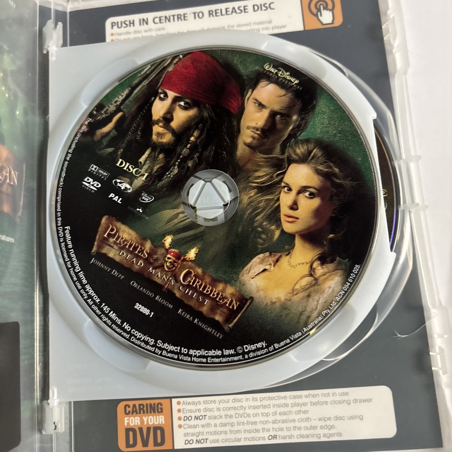 Pirates of the Caribbean - Dead Man's Chest (DVD, 2006) Johnny Depp Region 4
