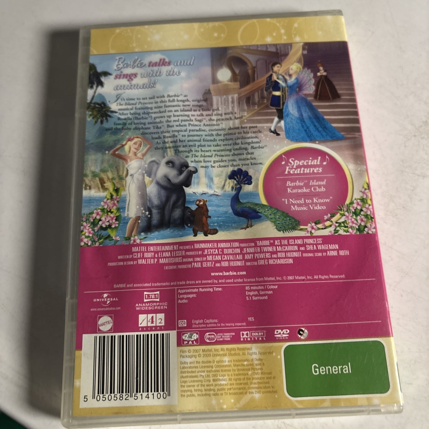 Barbie - The Island Princess (DVD, 2007)  Region 4 &2