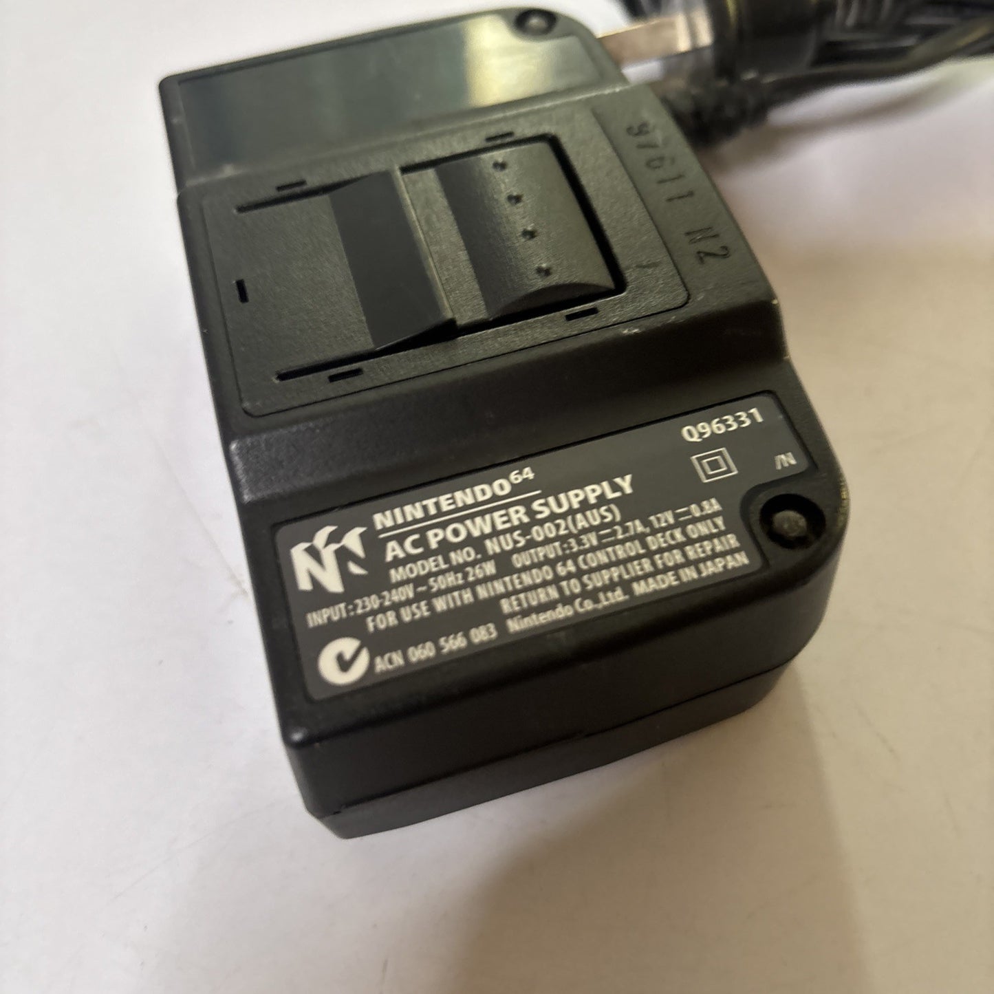 Genuine Nintendo 64 AC Power Supply For Australia PAL NUS-002(AUS)