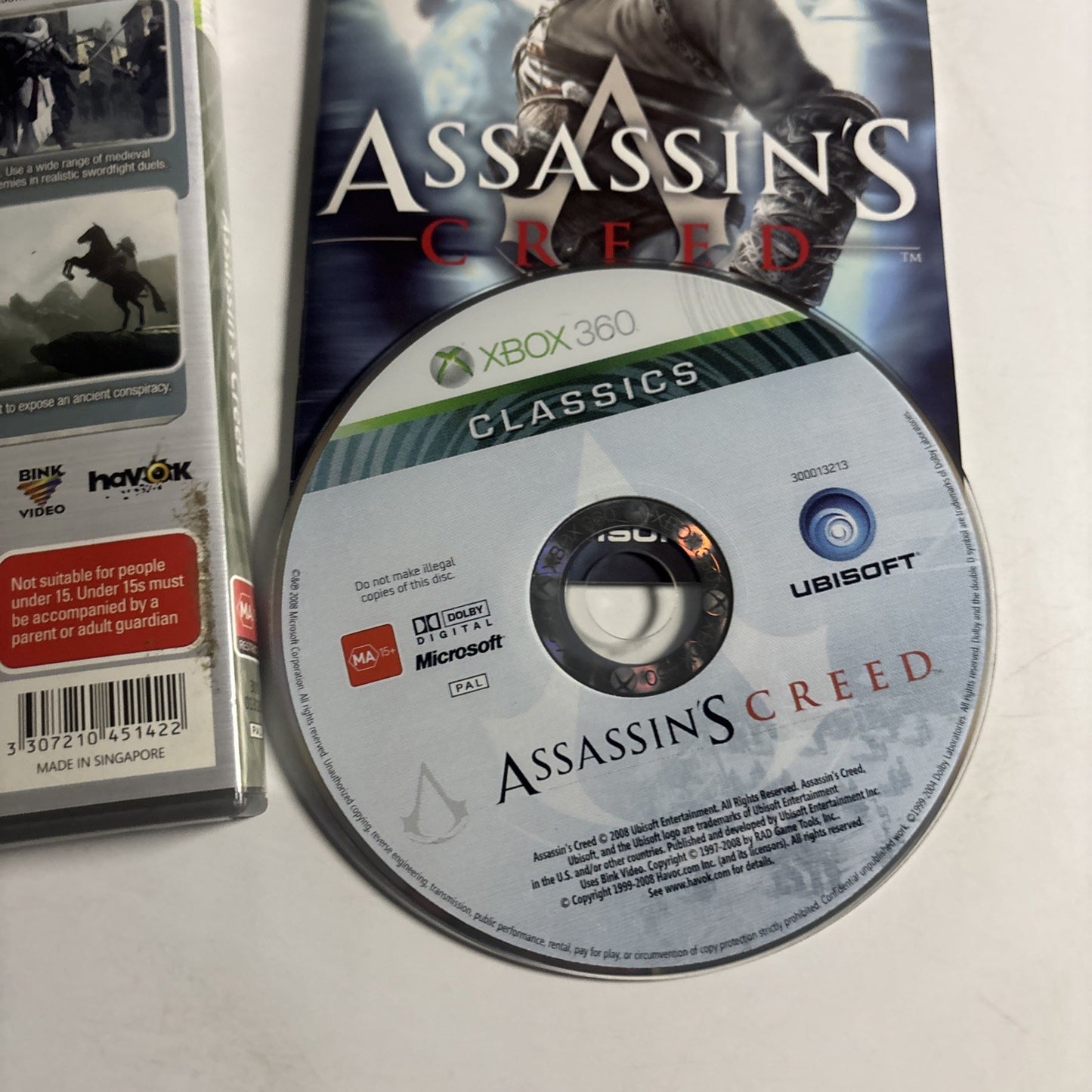 Assassins Creed Microsoft Xbox 360 Video Game Manual PAL