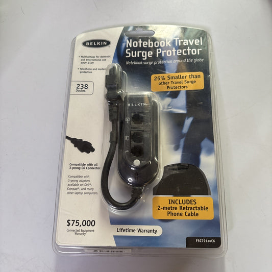 BELKIN Notebook Travel Surge Adapter - F5C791auC6 - 3 Prong C6 Adapter NOS