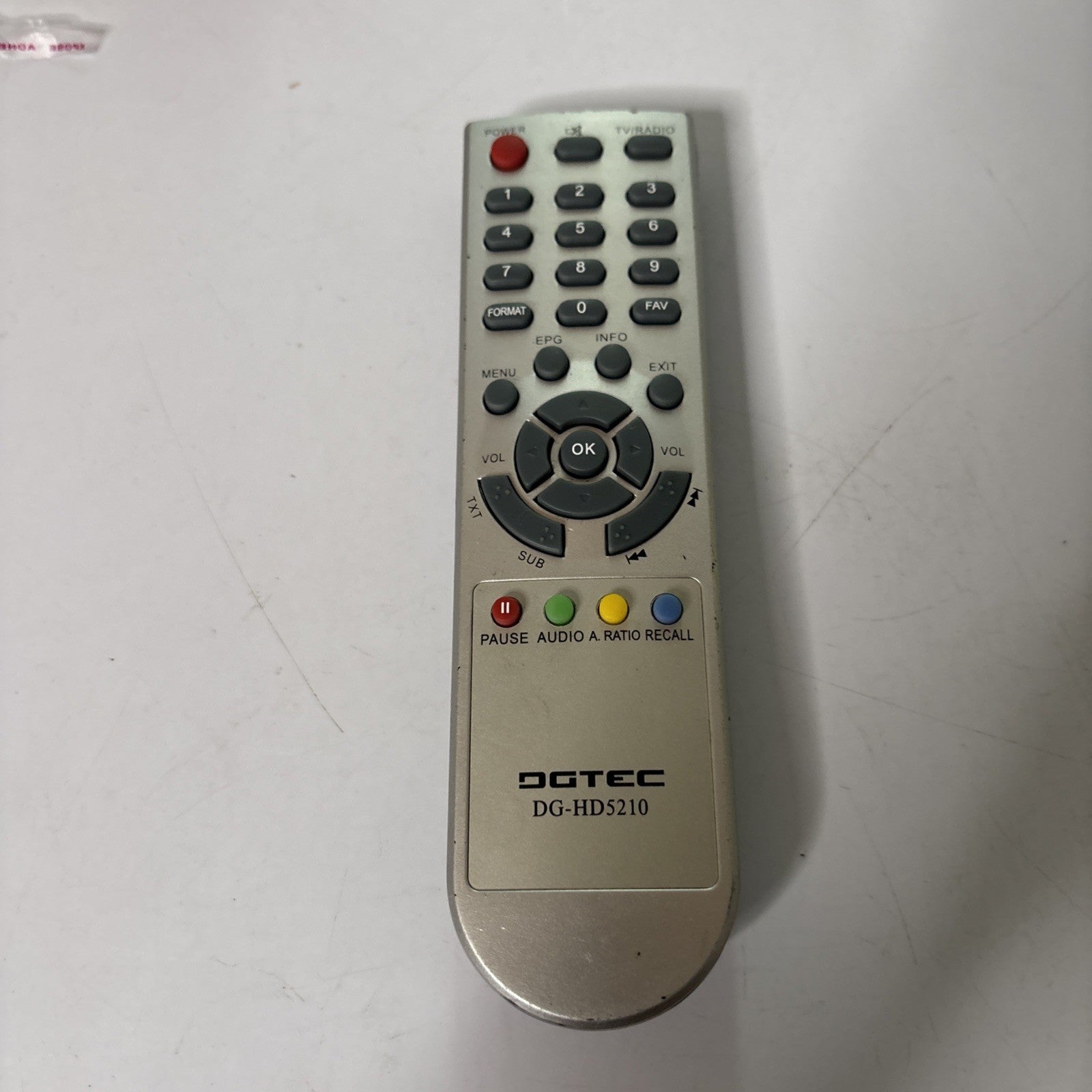DGTEC DG-HD5210 Set Top Box TV Remote Control *Missing Battery Lid ...