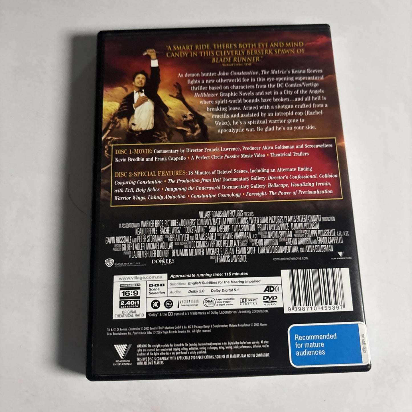 Constantine (DVD, 2004) Keanu Reeves Region 4  NEW