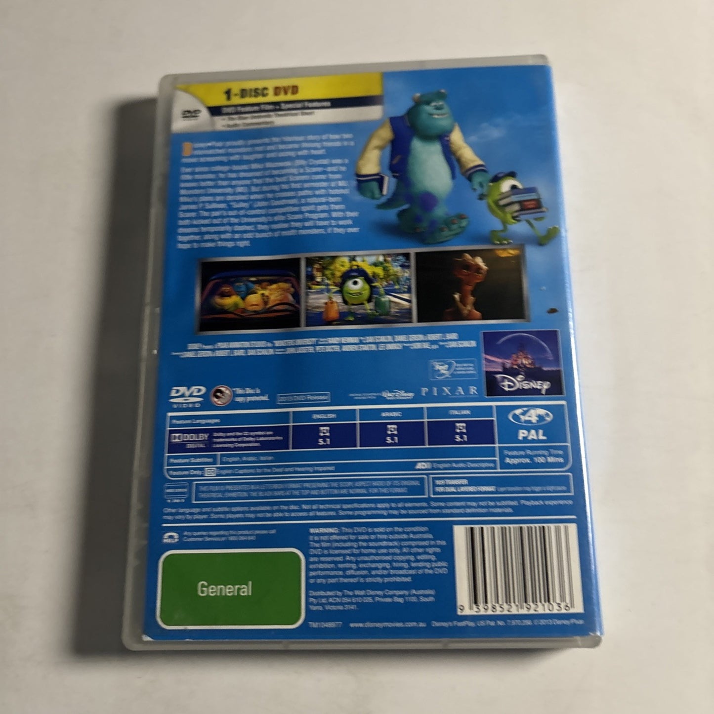 Monsters University  (DVD, 2013) Region 4