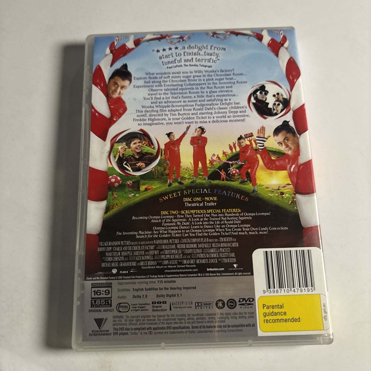Charlie and the Chocolate Factory (DVD, 2005) Johnny Depp  Region 4