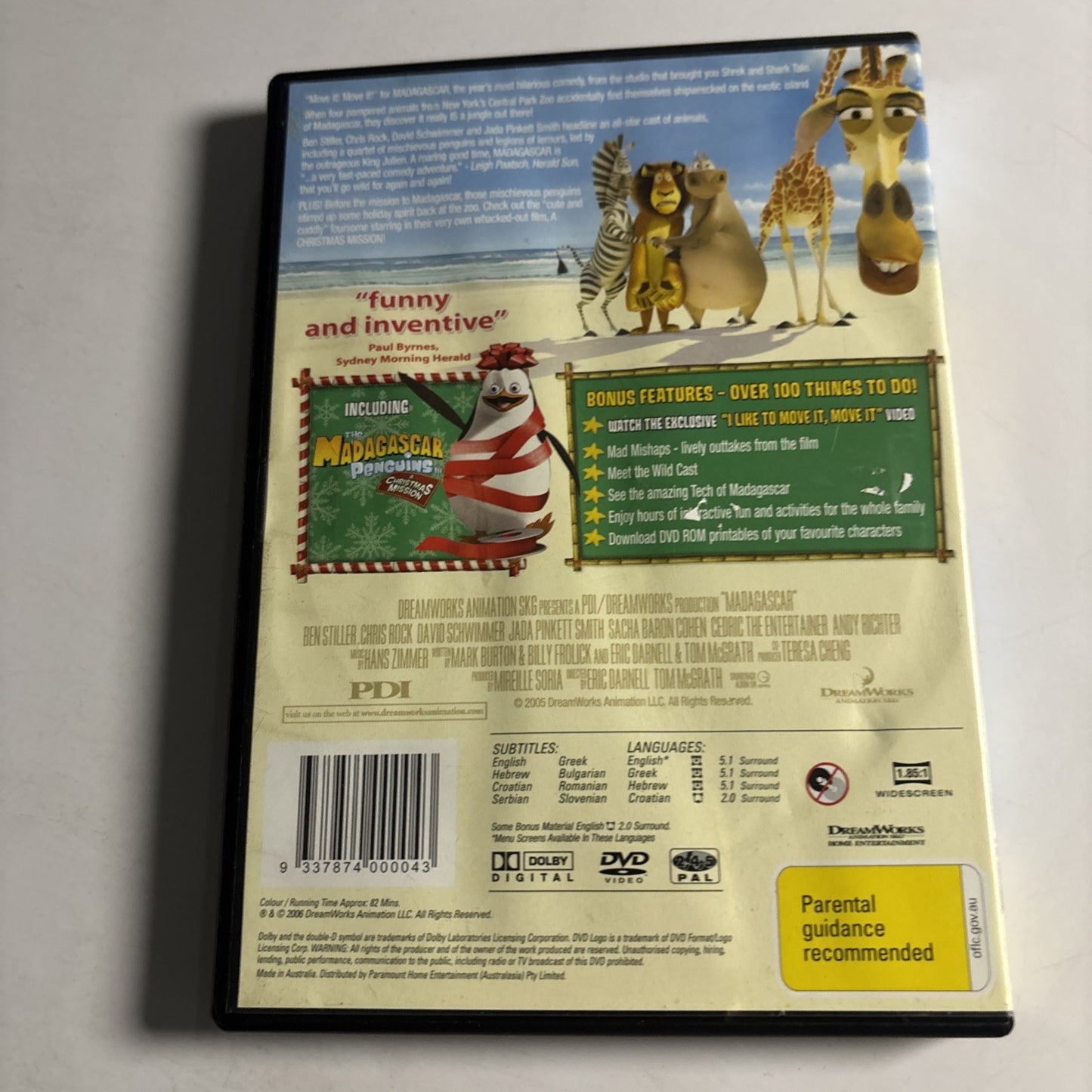 Madagascar (DVD, 2005) Region 4 &2