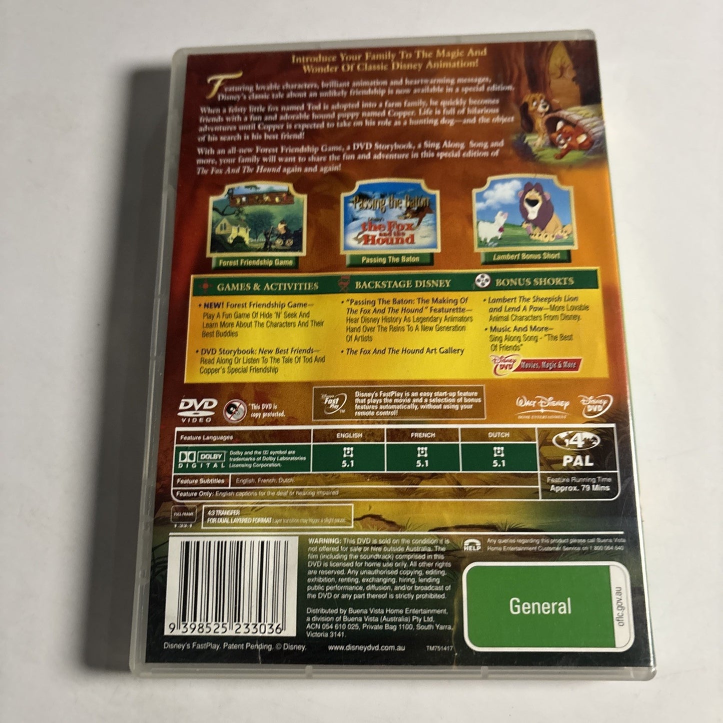 The Fox and the Hound (Special Edition, DVD, 1981) Disney Region 4