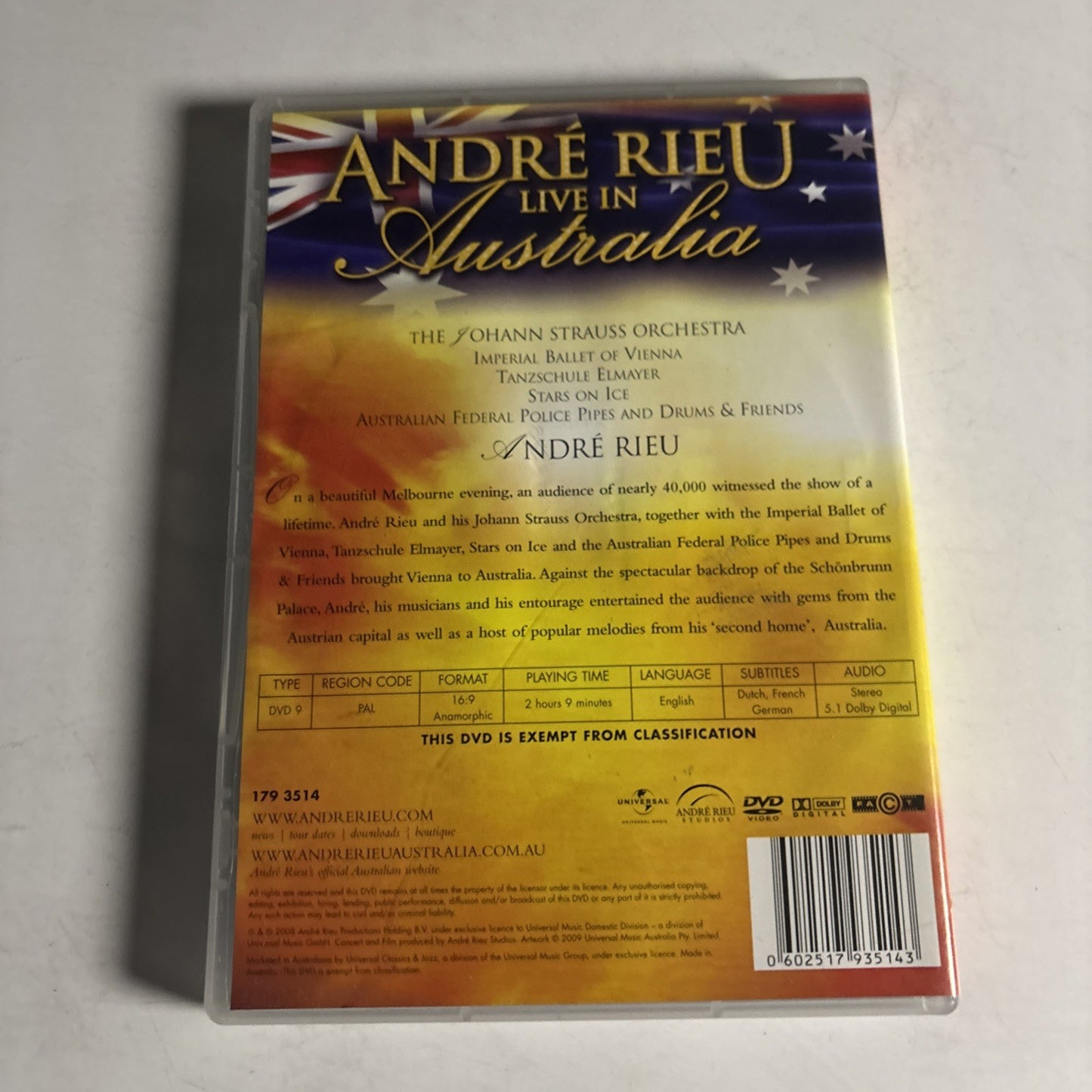 Andre Rieu - Live In Australia (DVD, 2008) All Regions
