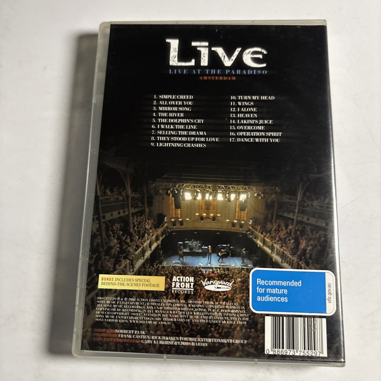 Live - Live at the Paradiso, Amsterdam (DVD, 2008) All Regions