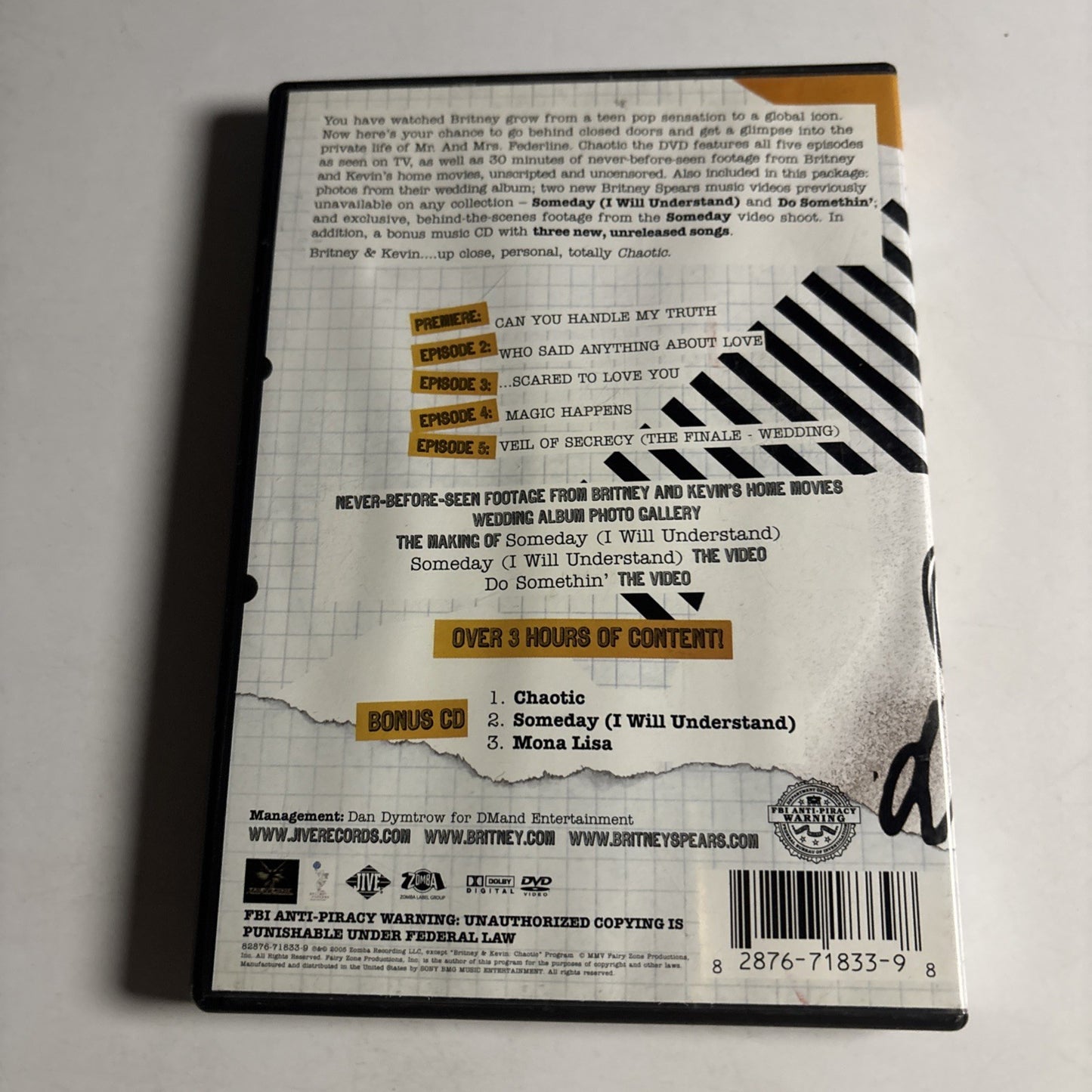 Britney and Kevin: Chaotic by Britney Spears (DVD, 2005) Region 1