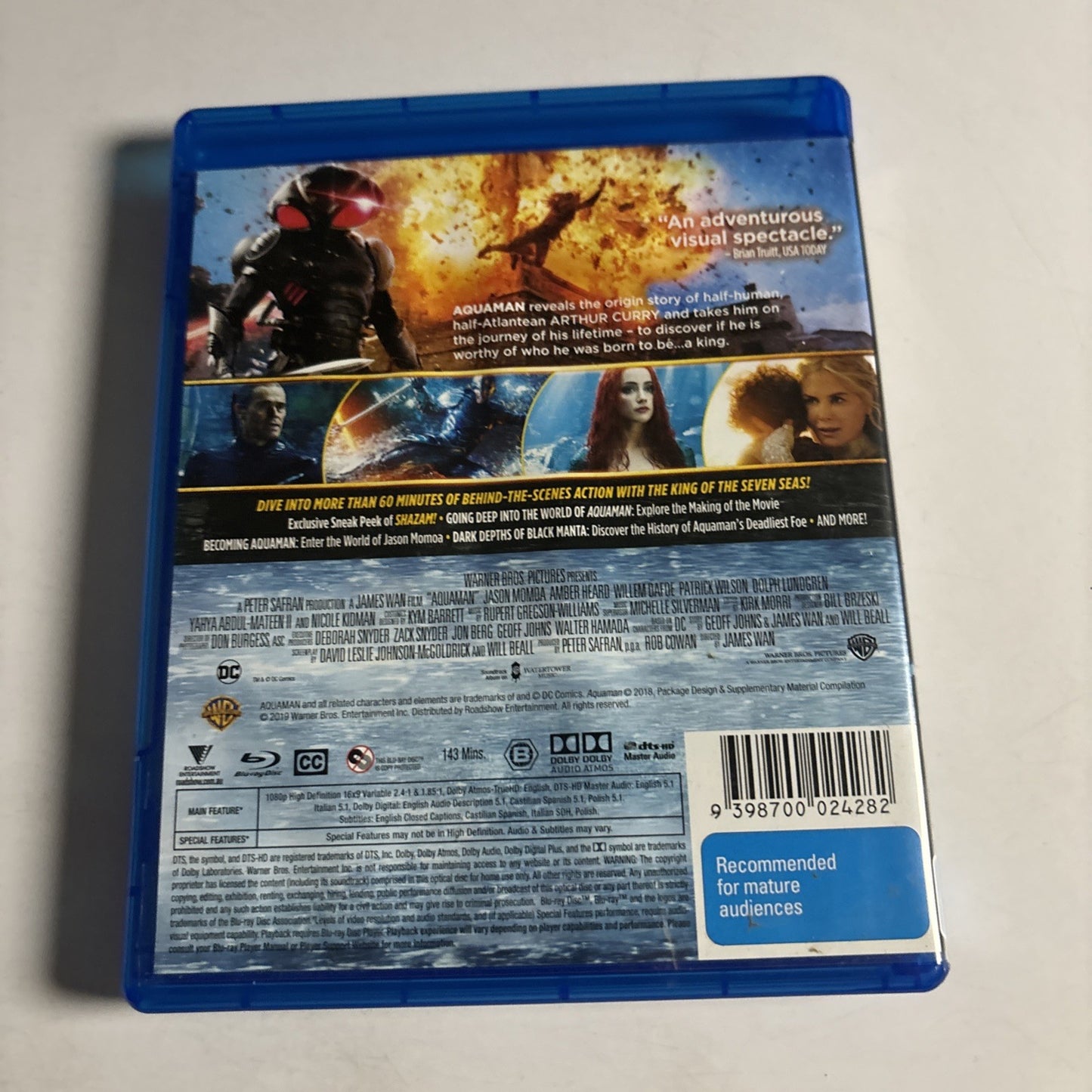 Aquaman (Blu-ray, 2018) Jason Mamoa Region B