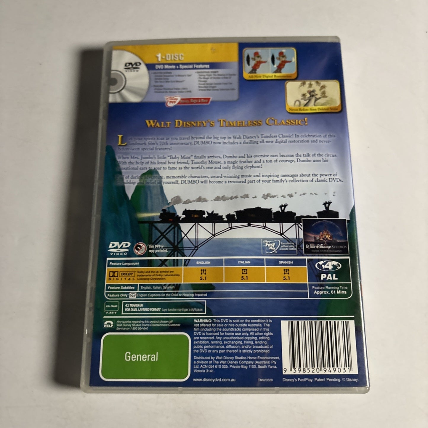 Dumbo (Special Edition, DVD, 1941) Disney Region 4