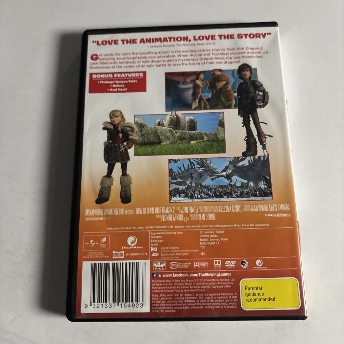 How to Train Your Dragon 2 (DVD, 2014) Region 4