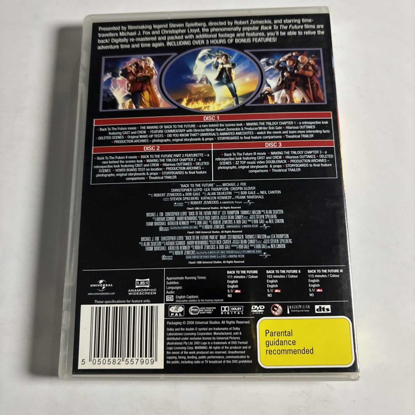 Back to the Future - The Trilogy 1 2 3 (DVD, 1985, 3-Disc) Michael J Fox Region4