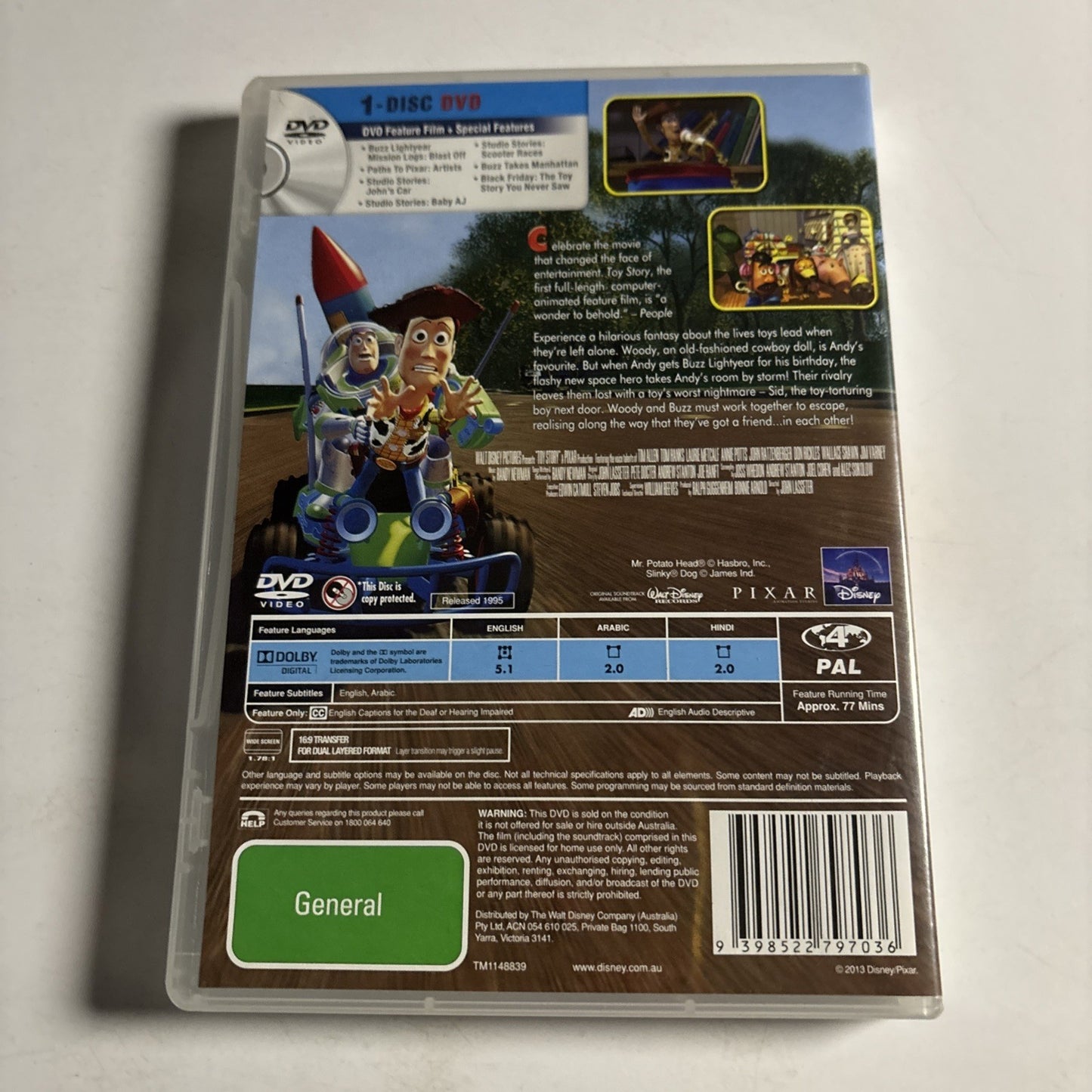 Toy Story (Special Edition, DVD, 1995) Tom Hanks, Don Rickles, Tim Allen Region4