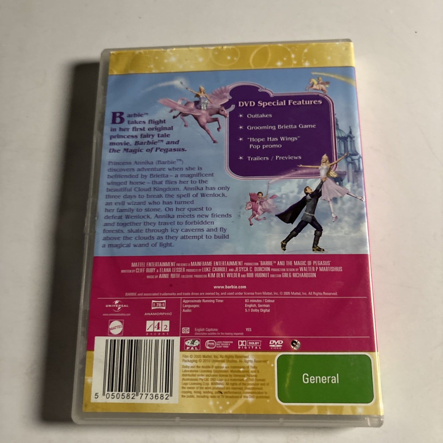 Barbie and the Magic of Pegasus (DVD, 2005) Region 4 &2